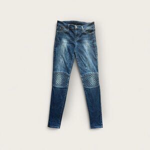 Joe's Jeans Jeans Womens 26 Blue The Skinny Moto Quilted Knee Stretch Biker